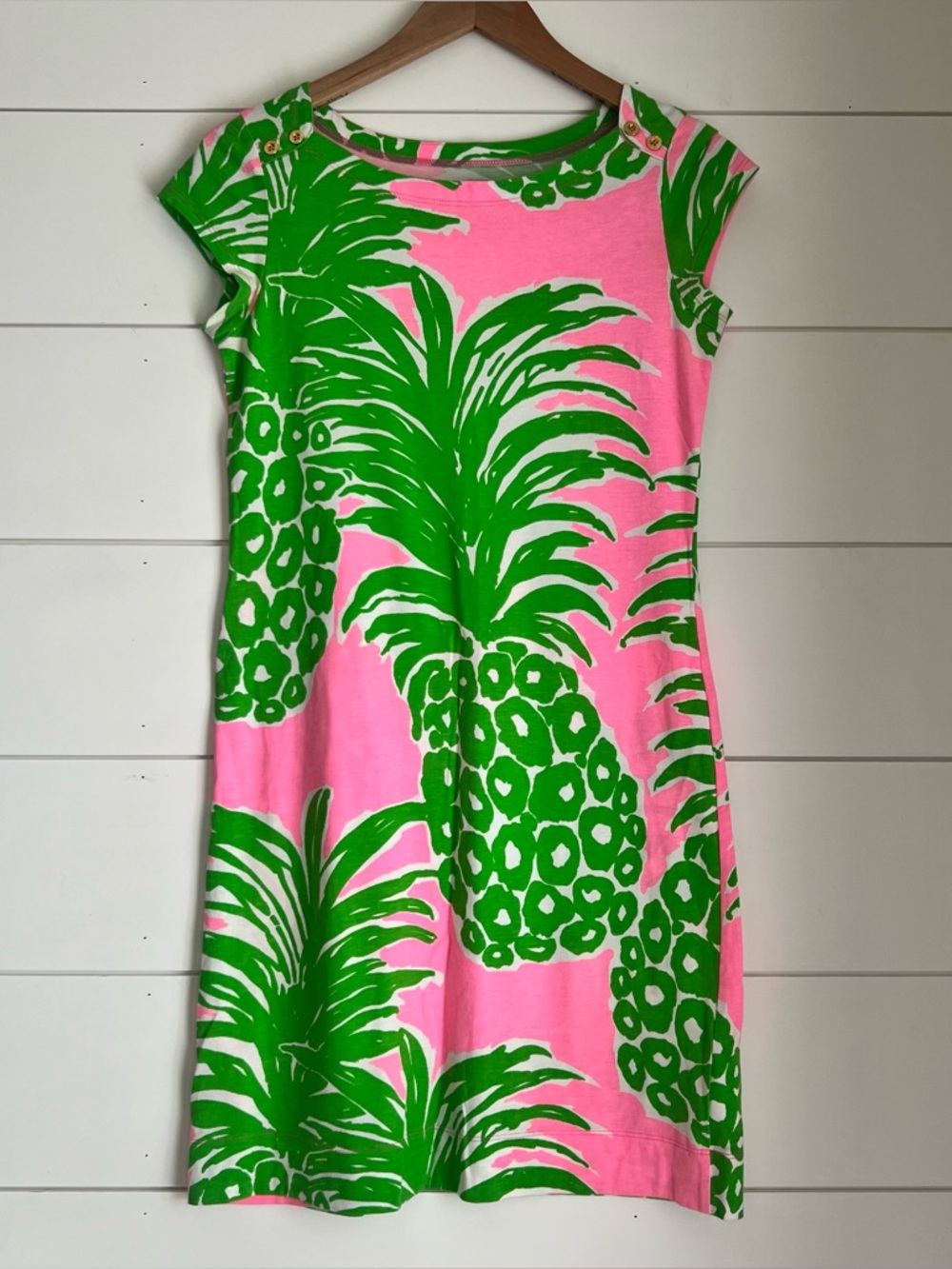 Lilly Pulitzer Loren dress pink and green pineapple print Women’s Size XS